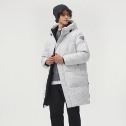 坦博尔 90%绒 中长款羽绒服 男女同款 雪地印迹灰