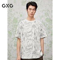 GXG 男装[商场同款] 圆领T恤满印短袖针织