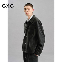 GXG 男装 工装真皮皮衣夹克男外套