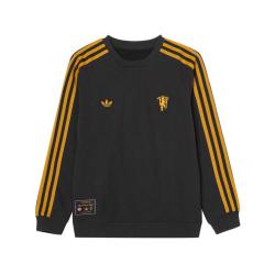 adidas 男大童棉质舒适曼联足球休闲文化卫衣套头衫