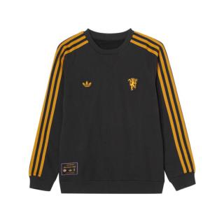 adidas 男大童棉质舒适曼联足球休闲文化卫衣套头衫
