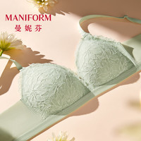 曼妮芬 芒果杯无钢圈文胸 奶油蕾丝 070薄荷绿 M 160/85