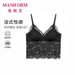 曼妮芬 法式蕾丝带胸垫美背 星空黑 L (165) 推荐75C/80AB