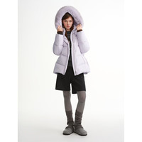 独束 女装长短款狐狸毛领鹅绒服2025冬外套 烟紫色（短款） XL （尺码：3）