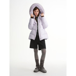 独束 女装长短款狐狸毛领鹅绒服2025冬外套 烟紫色（短款） XL （尺码：3）