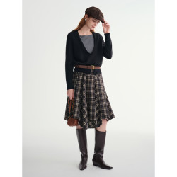 独束 大码女装不规则半身A字裙2025冬装微胖MM半身裙 卡其色 2XL （尺码：4）