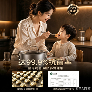 双枪 100%纯钛筷子 银灰钛纹 5双装