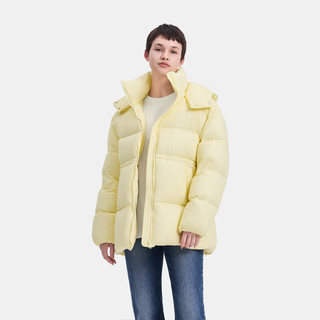 Gap 盖璞 女装按扣立领连帽羽绒服 暖黄色 XS(155/76A)