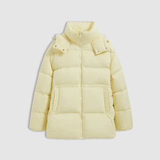 Gap 盖璞 女装按扣立领连帽羽绒服 暖黄色 XS(155/76A)