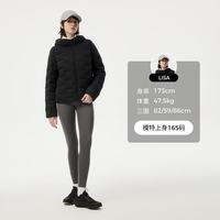 坦博尔 TBF360262A 轻薄连帽 黑色 2XL(180) 女士羽绒服