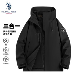 U.S. POLO ASSN. 冲锋衣三合一抓绒户外登山服夹克外套