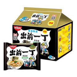 出前一丁 日清出前一丁方便面黑蒜油猪骨汤味100g五连包袋装泡面速食面条