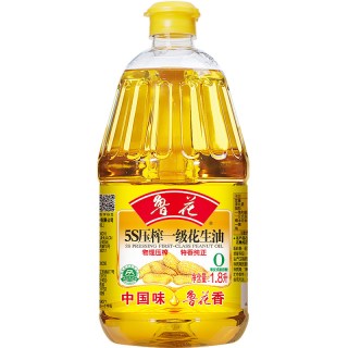 鲁花 花生油食用油5S一级压榨物理压榨1.8L家用炒菜家用