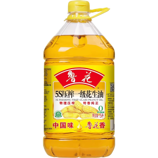 鲁花 花生油5S压榨一级物理食用油5L特香纯正煎炒烹炸家用桶装