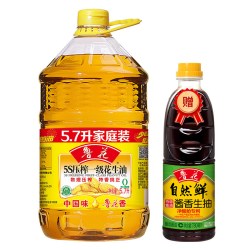 鲁花 5S压榨一级花生油5.7L 食用油 粮油