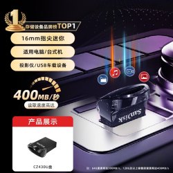 闪迪 迷你u盘车载适用大容量汽车行车记录仪哨兵可外接TypeC小优盘