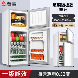 志高 双门冰箱家用小型出租房宿舍大容量双开门一级能效省电电冰箱