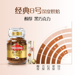 摩可纳 咖啡进口深度烘培8号200g冻干速溶黑咖啡粉美式拿铁