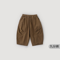 巴厘小猪 男童裤子洋气炸街工装裤宝宝春秋装长裤女童休闲裤春秋款外出裤子 咖色 90