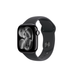 Apple Watch Series 11 智能手表 GPS版 42mm 亮黑色铝金属表壳 黑色运动型表带 M/L