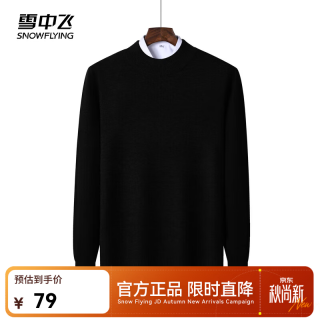 雪中飞 纯色保暖抗寒 黑色 L 175/92A 男士针织衫