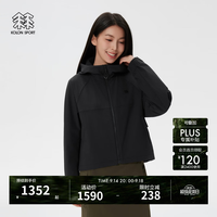 KOLON SPORT 透湿防泼水防风 女士软壳夹克 黑色BK