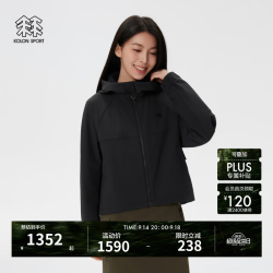 KOLON SPORT 透湿防泼水防风 女士软壳夹克 黑色BK