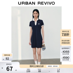 UR UYY760082 撞色印花 墨蓝 XS 连衣裙