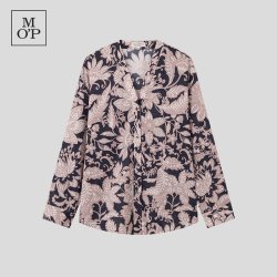 Marc O'Polo 100%纯棉 微落肩版型 女士长袖印花衬衫