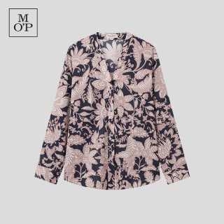 Marc O'Polo 100%纯棉 微落肩版型 女士长袖印花衬衫
