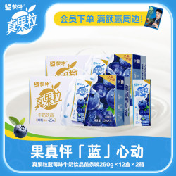 真果粒 MENGNIU 蒙牛 真果粒蓝莓果粒牛奶饮品苗条装250gx12盒 2箱装