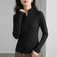 安踏 超模T恤磨毛修身长T女子春秋保暖打底衫显瘦长袖针织衫套头衫