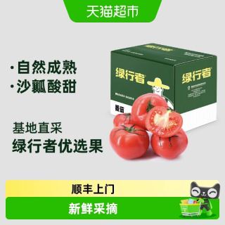 淘金币可用、88VIP：绿行者 沙瓤粉番茄 新鲜水果蔬菜 1500克 整箱装