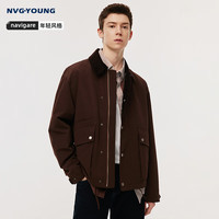 NVG·YOUNG 意大利小帆船秋冬季美拉德男士潮流宽松休闲工装翻领夹克保暖外套