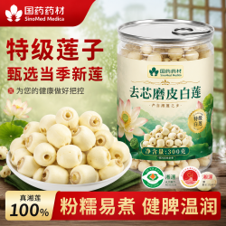 京仙诚 莲子去芯特级磨皮通芯无硫纯天然新鲜湘潭莲子煲汤白莲子600g