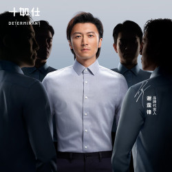 十如仕 衬衫男长袖白衬衣纯棉免烫抗皱商务休闲正装