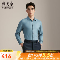 雅戈尔 长袖衬衫男品质混纺含弹性纤维TR衬衫百搭素色衬衫 蓝色素色斜纹YLTR115652HBY