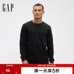 Gap 男女装秋季基础款纯棉圆领常规长袖T恤上衣美版795651