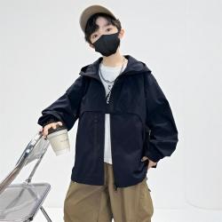 思贝秀 青少年学生春秋季秋装简约时尚外套男童中大儿童童装户外休闲上衣