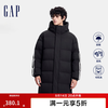 Gap 男女装 logo侧织带防风防雨微弹长款羽绒服678675 黑色 XL