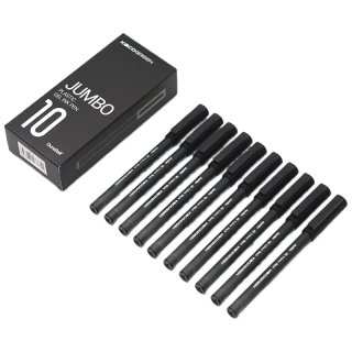 KACO 文采 JUMBO珍宝系列 K6 拔帽中性笔 黑色 0.5mm 10支装