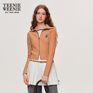 TEENIE WEENIE 复古翻领拉链针织开衫