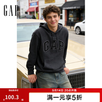 Gap 男女装春季款贴布绣logo连帽衫卫衣经典上衣美版868453 炭灰色 868453 S 美码 M亚洲码175/92A