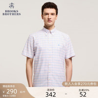 Brooks Brothers BrooksBrothers）[易打理]男士春夏款免烫牛津纺格纹衬衫