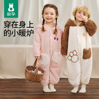 欧孕 儿童法兰绒连体家居服睡衣