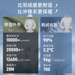 探路者 TAWWBO91723 三合一鹅绒冲锋衣 松绿 S