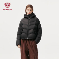 坦博尔 冬季加厚保暖面包 90羽绒服女短款