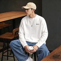 唐狮 2025秋款男式t恤男圆领左胸文字长袖t恤男青少年运动t恤男