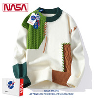 NASA RHUDE 男士毛衣秋冬季新款加厚园领青年针织打底衫保暖毛线衣服冬装男 绿色 XL (120-135斤)