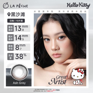 拉拜诗 Kitty美瞳大艺术家彩色隐形眼镜 黑沙滩 575度 10片